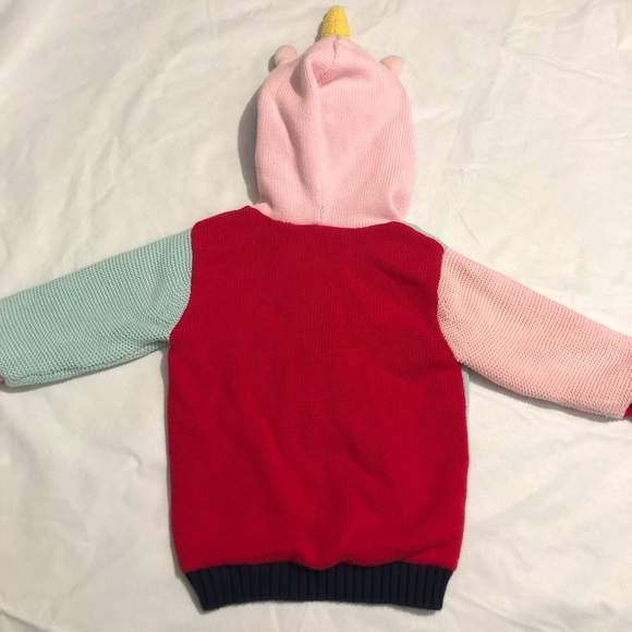 🦘Hanna Andersson Knit Sweater w Unicorn Horn Hood - Picture 6 of 6